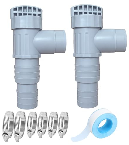 JINGTOPS Vanne Piscine avec Adaptateur Tuyau Piscine 32 mm,Accessoires Piscine Raccord Connecteur Tuyau De Vanne 32 38mm,Accessoires Piscine Hors Sol pour Pompe avec Entretien Filtre à Sable