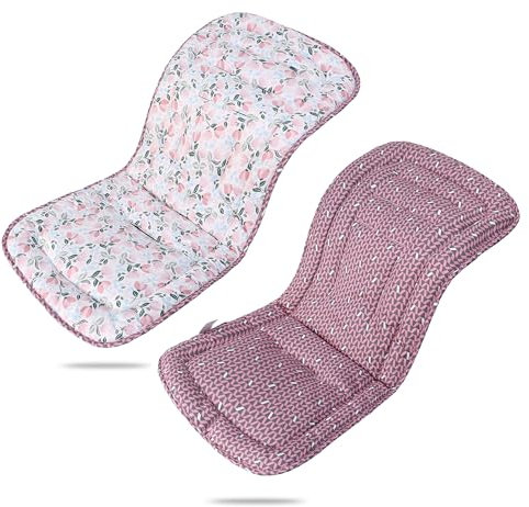 LAT Baby Sitzauflage für Kinderwagen, Doppelseitig Verwendbares Sitzauflage Buggy, Universal Kinderwagen Buggy Einlage für Kleinkinder 78 x 33 cm (Tulpen)