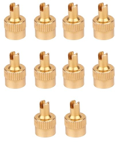 YUPEIUKLI 10pieces Copper Tire Stem Caps Replacement Head Stem Covers Car Motorcycle Tire Caps Wheel