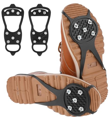 Anti Rutsch Schuhspikes Schuhkrallen Grödel Steigeisen für Bergschuhe mit 8 Zähne Spikes für Schuhe Ice Grips Eisspikes zum Schuhe Ersatzspikes Ice Grips zum Mann Frau Winter Outdoor Sports-M