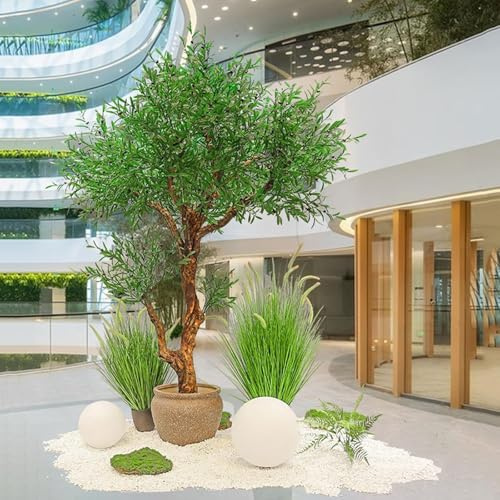 Olivier Artificiel, Simulation Faux Arbre à Soie Naturelle avec De Grandes Branches De Faux Olivier Fruits Arbre Artificiel pour La Décoration De Bureau Moderne