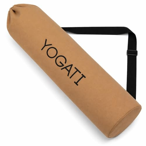 YOGATI® Yogamatten-Tasche | Große synthetische Baumwolle Yogamatten-Taschen für Damen und Herren mit verstellbarem Gurt | perfekt für Pilates und Übungsmatten | 19 x 80 cm Yoga- und