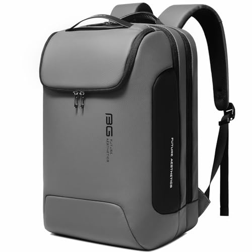 BANGE Laptop Backpack,Business Backpack for Men and Women, Grey, Without Lock+USB, Laptop