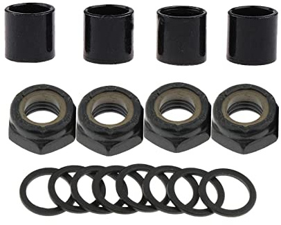 Tdoutop 4 Piezas de Tornillos para Ejes de Patineta, Longboard, Arandela Espaciadora, Tuerca Que Mejora La Vida útil del Rodamiento. Función Adecuada para El