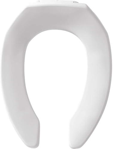 Bemis 1955SSCT 000 Commercial Heavy Duty Open Front Toilet Seat Without Cover Will Never Loosen & Reduce Call-Backs, Elongated, White
