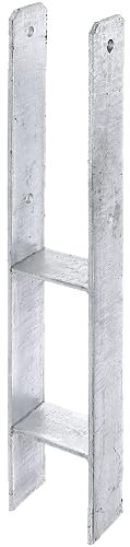 Alberts 213626 H-Pfostenträger | feuerverzinkt | lichte Breite 91 mm | Gesamthöhe 600 mm | Materialstärke 6 mm