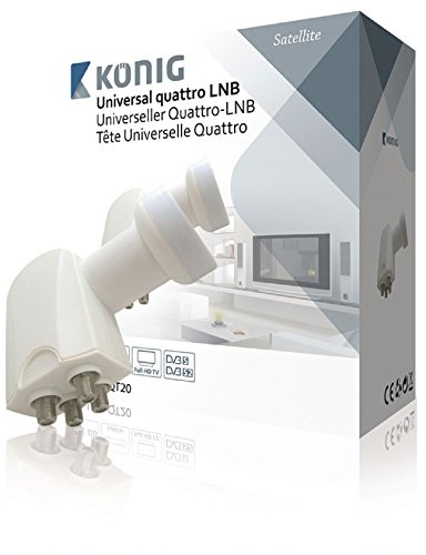 König KN-LNB-QT20 LNB Quattro Universale 0.2 Db per Multiswitch, Bianco