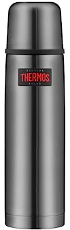 THERMOS LIGHT & COMPACT BEVERAGE BOTTLE 0,75l, stone grey, Thermosflasche Edelstahl, Isolierflasche grau mit Trinkbecher, 18 h heiß / 24 h kalt, spülmaschinenfest, absolut dicht, BPA-frei