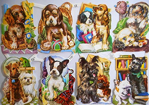 Glanzbilder Hund Ball Hunde EF 7121 Oblate Posiebilder Scrapbook Deko GWI 501