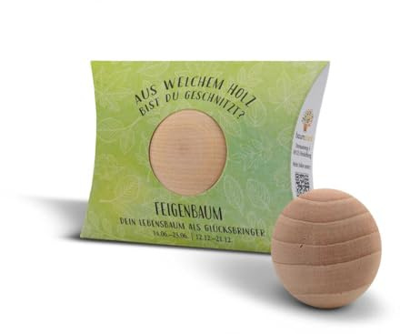 Baumstark B116 Handschmeichler 45mm mit Baumhoroskop, Holz, Feigenbaum, 8 x 11.5 x 2.8 cm: Baumstark - Dein Lebensbaum als Handschmeichler. Aus welchem Holz bist Du geschnitzt...?