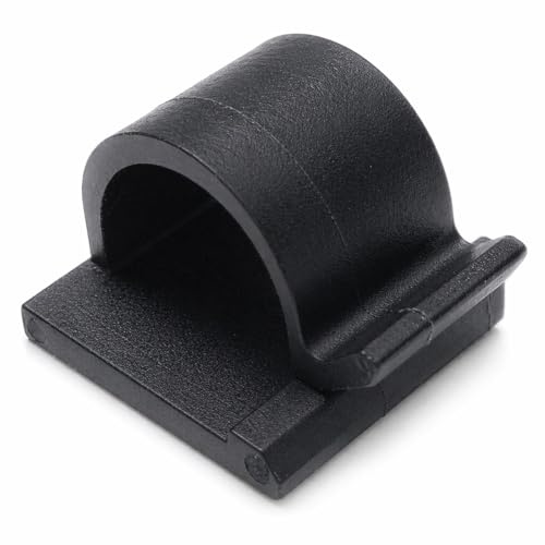 50 Stück Kabelhalter, Schreibtisch Kabelführung Kabel Organizer Kabelclips Selbstklebend Kabelklemmen Kabelmanagement (16 mm, schwarz)