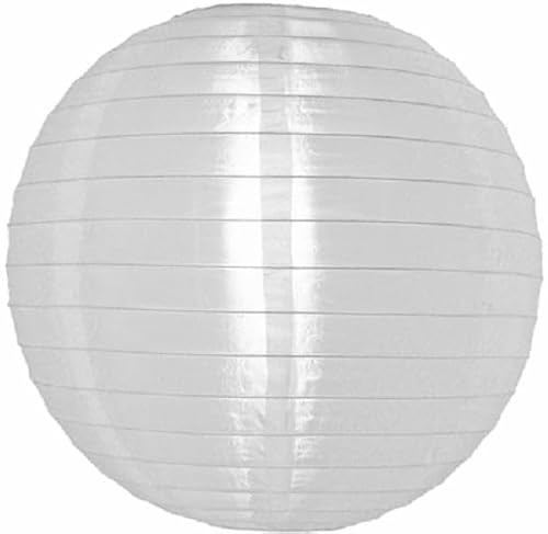 5 x Nylon Lampions weiß 25 cm - wetterfest garten lanternen