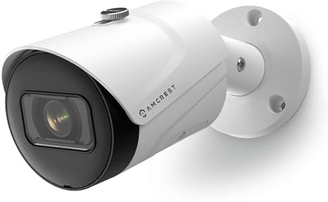 Amcrest 5MP Outdoor POE Camera 2592 x 1944p Bullet IP Security Camera, IP67, 132° Viewing Angle, Human & Vehicle Detection, Tripwire & Intrusion, 5-Megapixel, IP5M-B1186EW-AI-V3 (White)