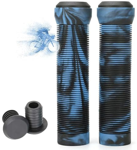 LORESJOY Scooter Griffe aus Rutschfestem Gummi, Fahrradgriffe Ergonomisch, Fahrrad Lenker Griffe für Stunt Scooter BMX MTB Bike Fahrrad Mountainbike Rennrad (Blau)
