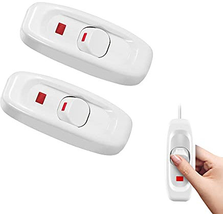 2pcs Interruttore in Linea Interruttore Apparecchio interruttore bipolare Interruttore luce per lampada da comodino lampada da tavolo cavo di alimentazione (bianco)