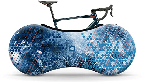 Velo Sock Bicycle Indoor Cover for Storage and Transportation, Stretchy Dirt Proof Fabric, Bike Travel Protection Cover - Iced Bubbles