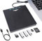 Yaeonku Externes CD DVD Laufwerk, USB 3.0 Typ-C Hub Optisches Laufwerk, CD Brenner Ultra-Slim Laufwerk mit 4 USB Ports, 2 SD Karten Slots, externes CD DVD Laufwerk für Laptop PC Linux Windows Mac OS