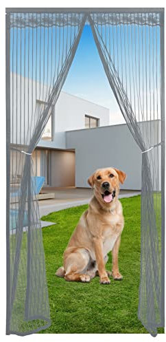 Eouyt Fliegengitter Magnet 100X220cm Fliegengitter Fenster tesa Rahmen tür ohne Magnet mückengitter balkontür Terrasse, Grau