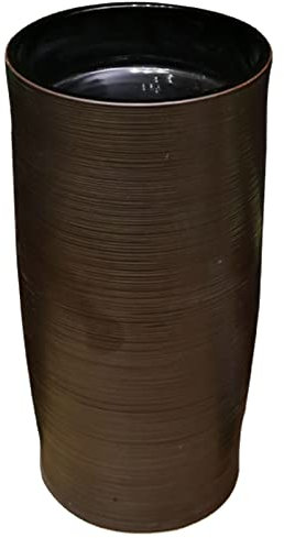 ZTGL Lavabo Pedestal Redondo de Cerámica, Apartamento Pequeño Lavabo con Pedestal, Hecho A Mano Lavabo de Pie, 40x82cm Lavabo con Columna para Interior Y Exterior,Marrón,Pedestal Sink A