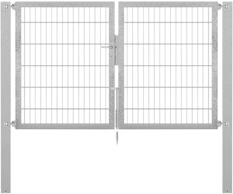 Alberts 636470 Doppeltor Flexo Plus mit Zubehör | verschiedene Breiten und Höhen | Pfostenstärke 100 x 100 mm | feuerverzinkt | Breite 200 cm | Höhe 120 cm