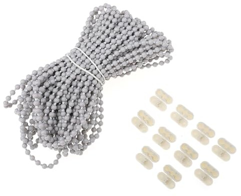 Garneck 10 M Rollo-perlenkette Rollokette Graue Perlenseilverbinder Ersatzschnur Für Rollos