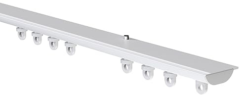 White Hiden Ceiling Fix Aluminium Curtain Hanging Track | White aluminium curtain track for hidden ceiling fixing. Smooth gliding system for easy and discreet curtain movement.