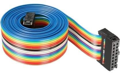 DMiotech 1 Packung 16 Stifte IDC Flachband Kabel 148cm Länge 2.54mm Abstand | Steckbrett Jumper Drähte für Elektronik Projekte Typ-C