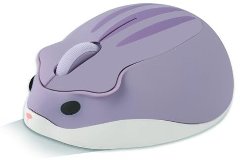 Kabellose Maus Cute Cartoon Hamster Shape Mouse Portable Travel 2.4GHz 1200DPI Optical Cordless Mouse mit USB-Empfänger Compact Silent Mäuse für Laptop PC Computer Mac für Kinder Geschenk, Lila