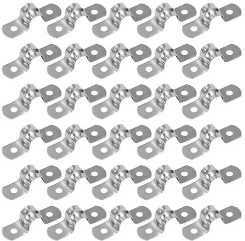 QIMEI-SHOP Morsetti per Tubi 10mm Morsetto per Tubi a U in Acciaio Inossidabile 304 Fascette Stringitubo per Tubo dell'acqua Tubo del Gas 30 Pezzi