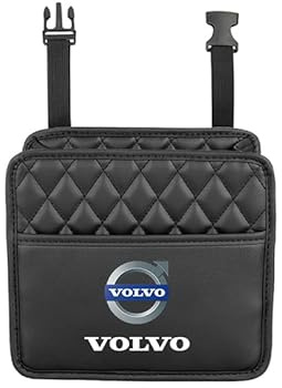 Auto Kofferraum Leder Organizer Box, für Volvo EX30 S40 S60 S90 XC40 XC60 EX30 EX90 XC70 XC90 V40 V60 V90 S80 S80L Faltbare Autotasche Organizer Wasserdicht mit Fächern Aufbewahrungs Box Zubehör