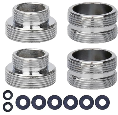 4Pcs Faucet Adapter, Water Tap Adapter Mini 15.5mm Male Thread to 21.5mm Male Thread, M22 to M22 with Gasket, Tap Adapter for Kitchen Sink, Tap Aerator Connector for Water Purifier
