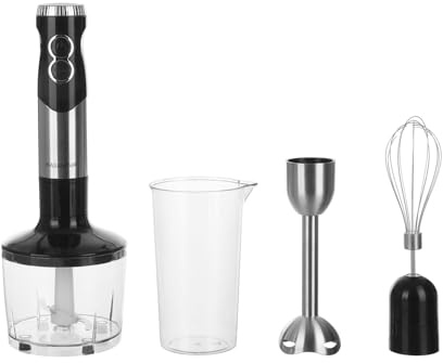 Set miscelatore a immersione nero 400 W con accessori