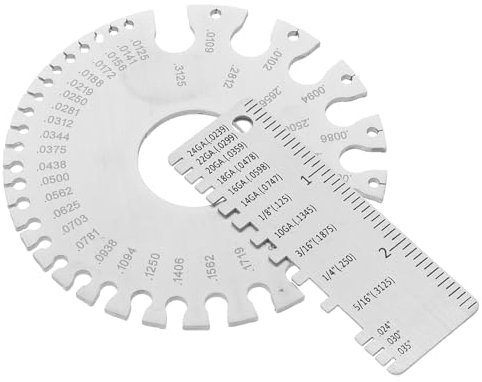 MUCKLILY 2pcs Stainless Steel Welding Gauge for Accurate Thickness Measurement Dual-sided Wire Gauge Inspection Tools for Metalworking and Construction