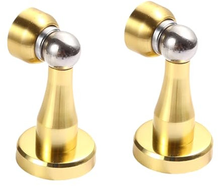 Anti-Tor-Aufprall, Edelstahl starke magnetische Tür Saug Raumtür Holztür Badezimmer Stanzen Anti-Kollisions-Tür oben Türblock Türstopper Türkollision(Gold)