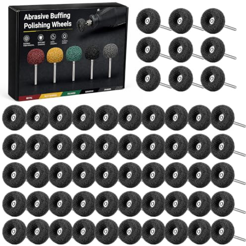 Shineboc 50 Pezzi Disco per Lucidatura Con Mola Da 25mm, Mole per Pulitura Con Grana 400 per Utensili Rotanti Dremel per Lucidare E Smerigliare Vetro, Metallo E Legno
