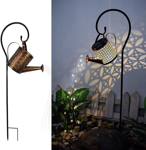 Regadera solar impermeable para jardín, al aire libre, hervidor de agua, lámpara de arte para jardín, patio, árbol, Navidad, decoración de boda