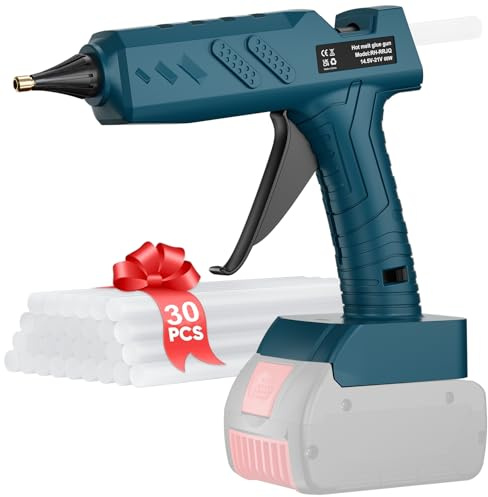 Pistolet à colle chaude sans fil pour pistolet à colle chaude Bosch 18 V sans fil, idéal pour les réparations, le bricolage, la maison, avec bâtonnets de 30 x 11 mm (pas de batterie)