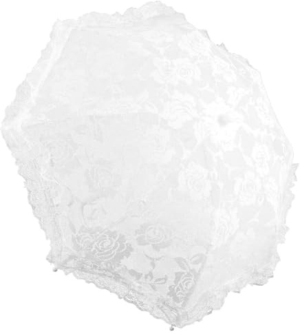 AYWTIUN Spitze Dekorationen Prop Regenschirm Kind Kinder Mädchen Kleidung Weiß Sonnenschirm Stahl Leistung Für Hochzeiten(White)