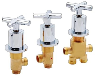 3 Pcs Solid Brass Split Mixer Tub Tap,Cold & Hot Water Shower Diverter Valve,Tub Faucet for Bathroom Sauna (Cross Handle)