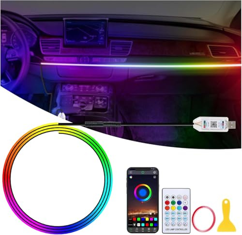 3T6B Acryl Ambientebeleuchtung Auto LED Innenbeleuchtung, 16 Millionen Farben,APP Steuerung und Fernbedienung, USB Ambiente Beleuchtung für Männer Frauen