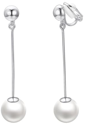 Vissen Lange Tropfen Ohrringe Damen Hängend Ohrringe Perlen Stecker Weißer Modeschmuck Damen