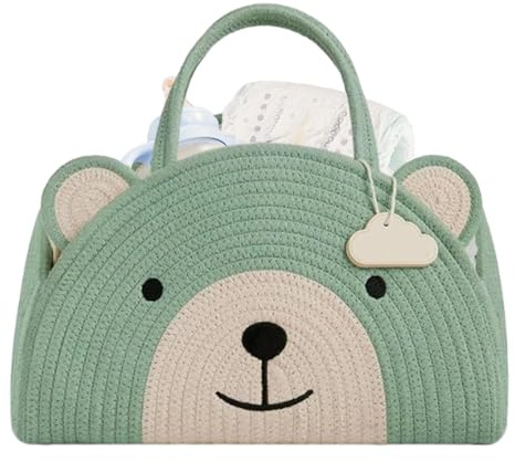 Cesta Organizadora Para Bebés | Cesta De Bonito De Cuerda De Algodón - Cubo De Almacenamiento De Pañales Para Niños Pequeños | Para Niños Y Niñas Navidad Baby Shower Fiesta Viaje Viajes Por Carretera