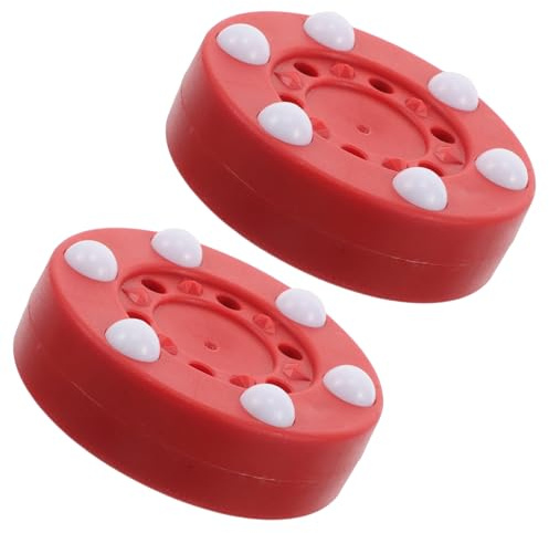 iplusmile 2 Pièces Palets de Hockey sur roulettes Pucks de Roller Hockey pour Sol et Rue Équipement Entraînement Polyvalent Adapté Aux Entraînements et Jeux Extérieur