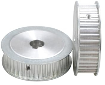 1 Stück 5M-AF Type 26 Zähne Aluminiumlegierung Zahnriemenrad mit doppeltem Flansch, Nutbreite 21mm, Bohrung 14mm, Keilnut 5x2.3mm