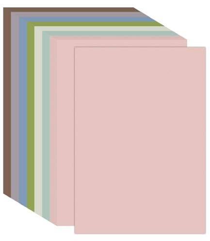 70 stycken A4-färgark Morandi, 7 pastellfärger tjockt kartongpapper, pysselpapper för barnpyssel, gör-det-själv, inbjudningar och kreativa projekt