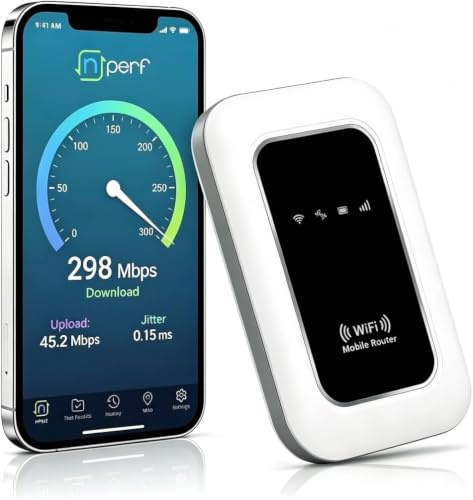 Routeur 5G Portable Débloqué avec Slot SIM – Modem 5G Carte SIM, Internet Mobile Haut Débit 5G/4G+, Jusqu’à 28 Appareils Connectés, Hotspot Mobile Idéal pour Voyage,Télétravail
