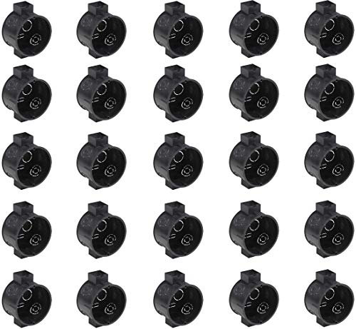 Meister 7460010 Lot de 25 boîtes d'interrupteurs encastrées – 40 mm de profondeur – Noir – Diamètre 60 mm – Pour montage d'interrupteurs et de prises/boîte encastrée avec embouts tunnels/boîte de