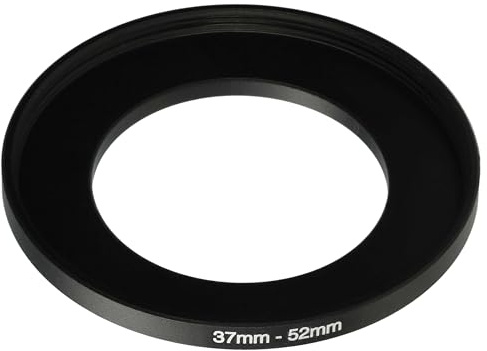 vhbw Step-Up-Ring Adapter von 37 mm auf 52 mm für Kamera Objektiv | Filteradapter, Metall, Schwarz