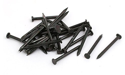 sourcing map 30 Pièces Clous 2mm x 25mm Fibre Béton Ciment Mur Point Noir