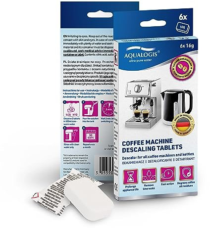 Aqualogis Decalcifier Tablets made For Tassimo Bosch Coffee Pod Capsule Machines (6 Descaling Tablets)